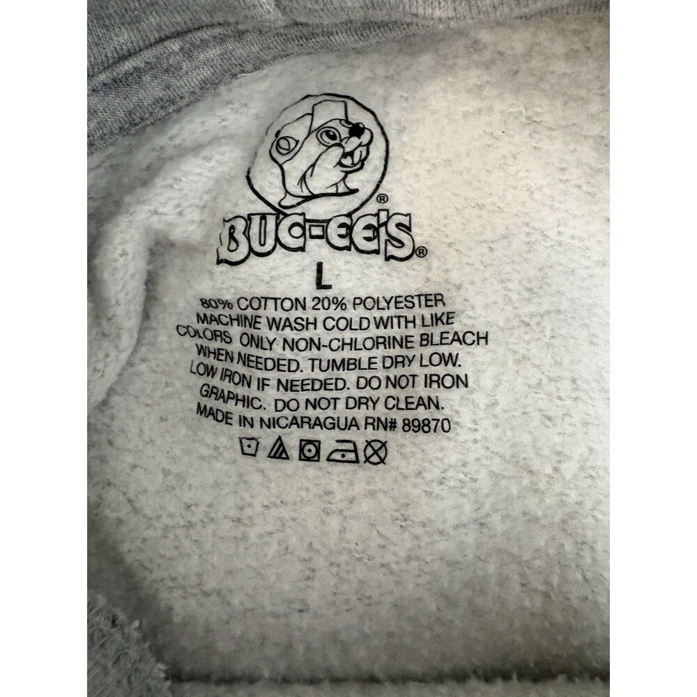 Bucees Womens Sweatshirt Adult Size Large Gray Beaver Hoodie Long Sleeve - Picture 4 of 7